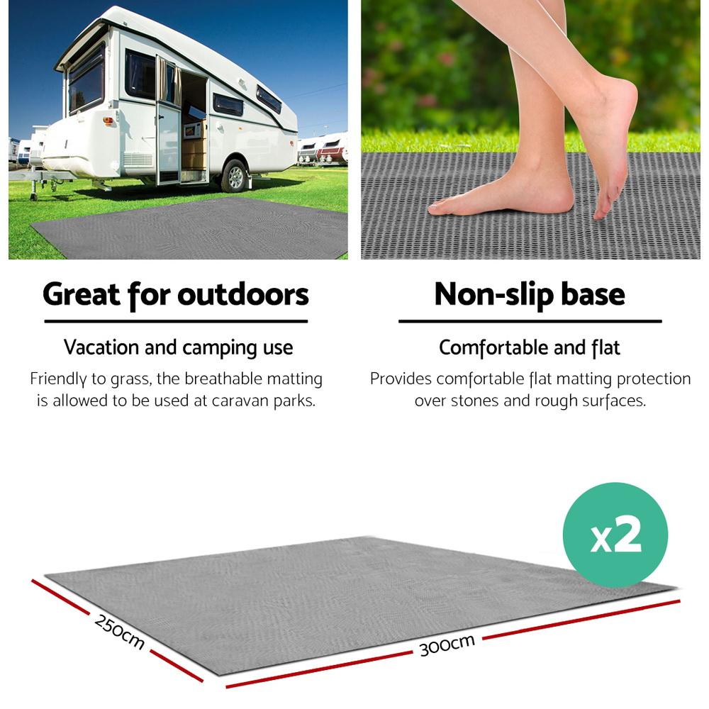 Weisshorn 6M Annex Matting Pack of 2x 3 x2.5m Floor Mats Mesh Camping