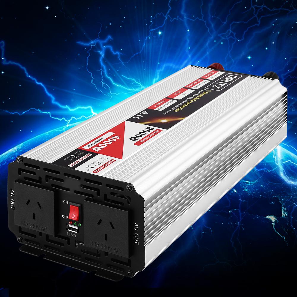 Giantz Power Inverter 2000W or 4000W Pure Sine Wave 12V-240V Camping